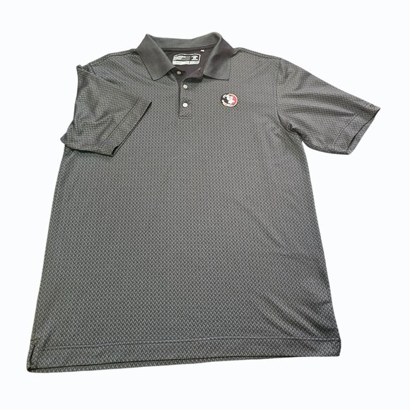FSU Cutter & Buck Black Florida State Seminoles CB DryTec Luxe Polo XL - Picture 5 of 14